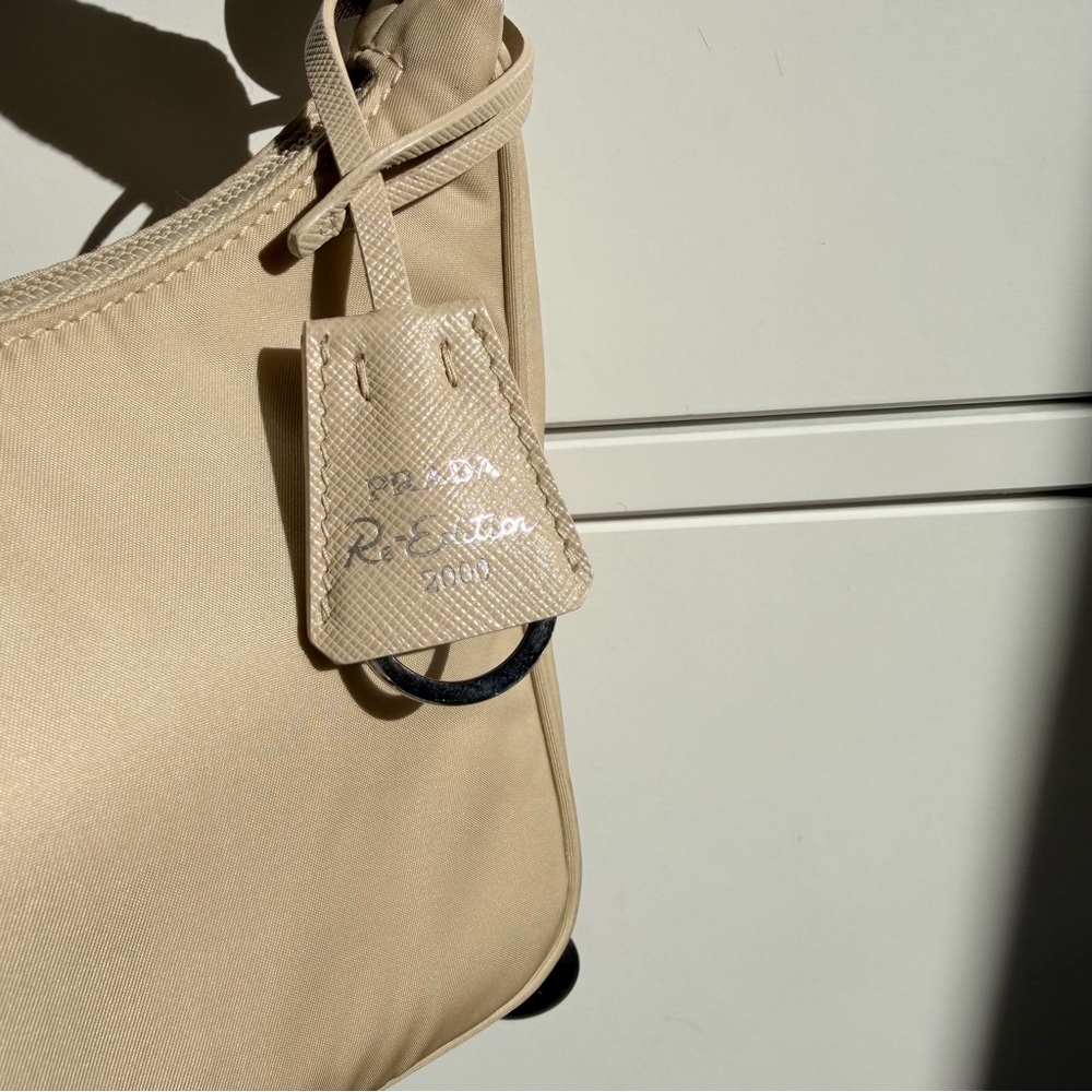Pre loved - Prada Tan Nylon Shoulder Bag - Picture 10 of 16